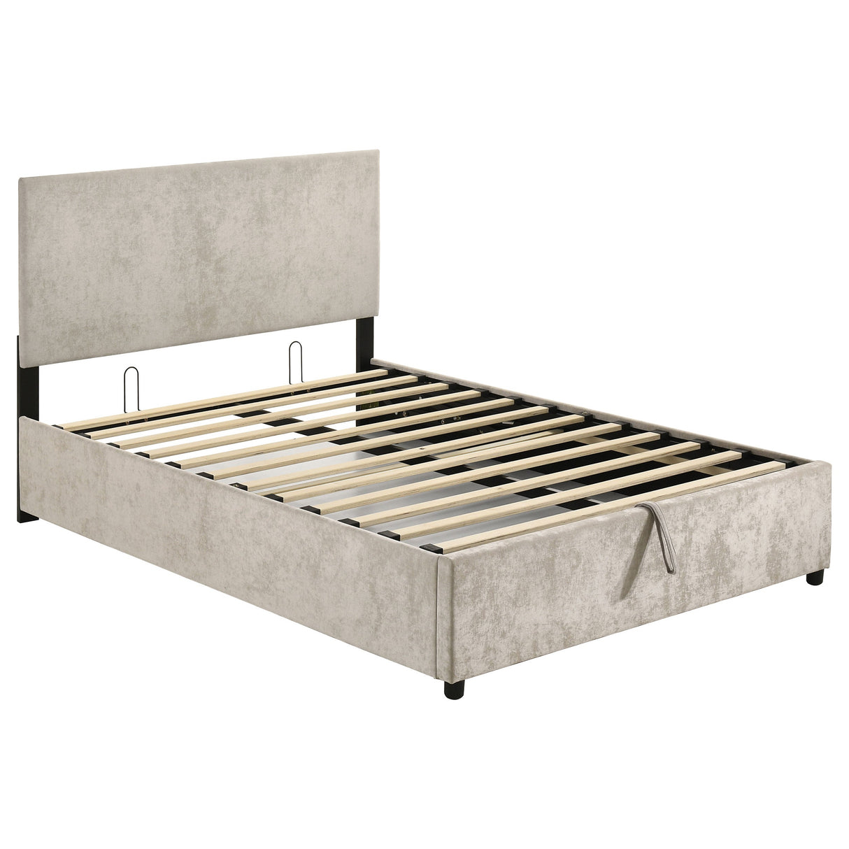 Reeves Beige Upholstered Full Lift-top Storage Platform Bed by Coaster at Eve Furniture