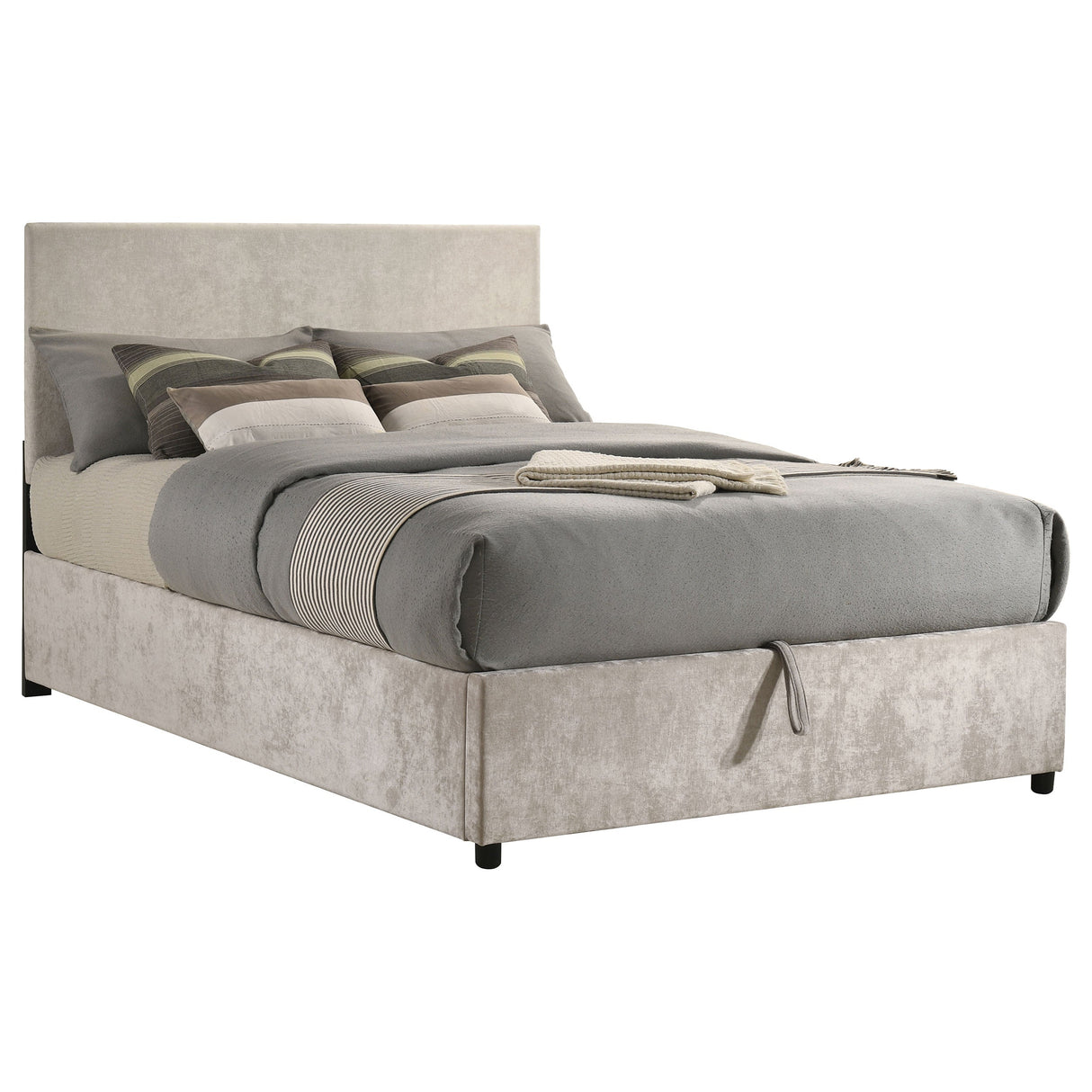 Reeves Beige Upholstered Full Lift-top Storage Platform Bed by Coaster at Eve Furniture