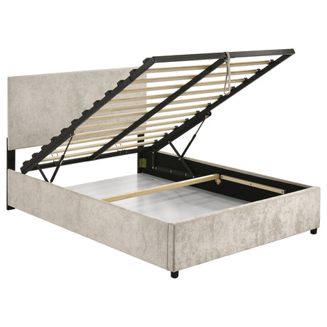 Reeves Beige Upholstered Full Lift-top Storage Platform Bed by Coaster at Eve Furniture