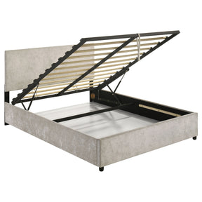 Reeves Beige Upholstered Queen Lift-top Storage Platform Bed by Coaster at Eve Furniture