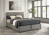 Reeves Grey Upholstered Eastern King Lift-top Storage Platform Bed by Coaster at Eve Furniture