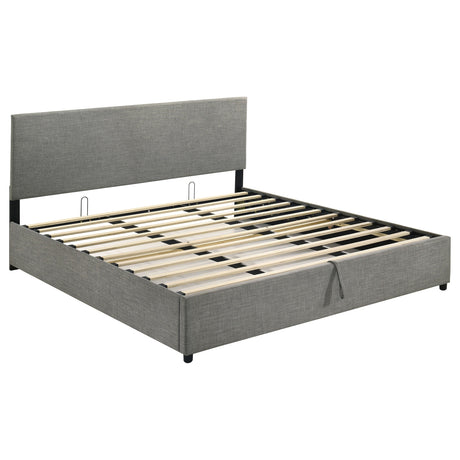 Reeves Grey Upholstered Eastern King Lift-top Storage Platform Bed by Coaster at Eve Furniture