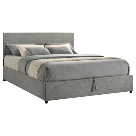 Reeves Grey Upholstered Eastern King Lift-top Storage Platform Bed by Coaster at Eve Furniture