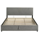 Reeves Grey Upholstered Eastern King Lift-top Storage Platform Bed by Coaster at Eve Furniture