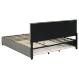 Reeves Grey Upholstered Eastern King Lift-top Storage Platform Bed by Coaster at Eve Furniture