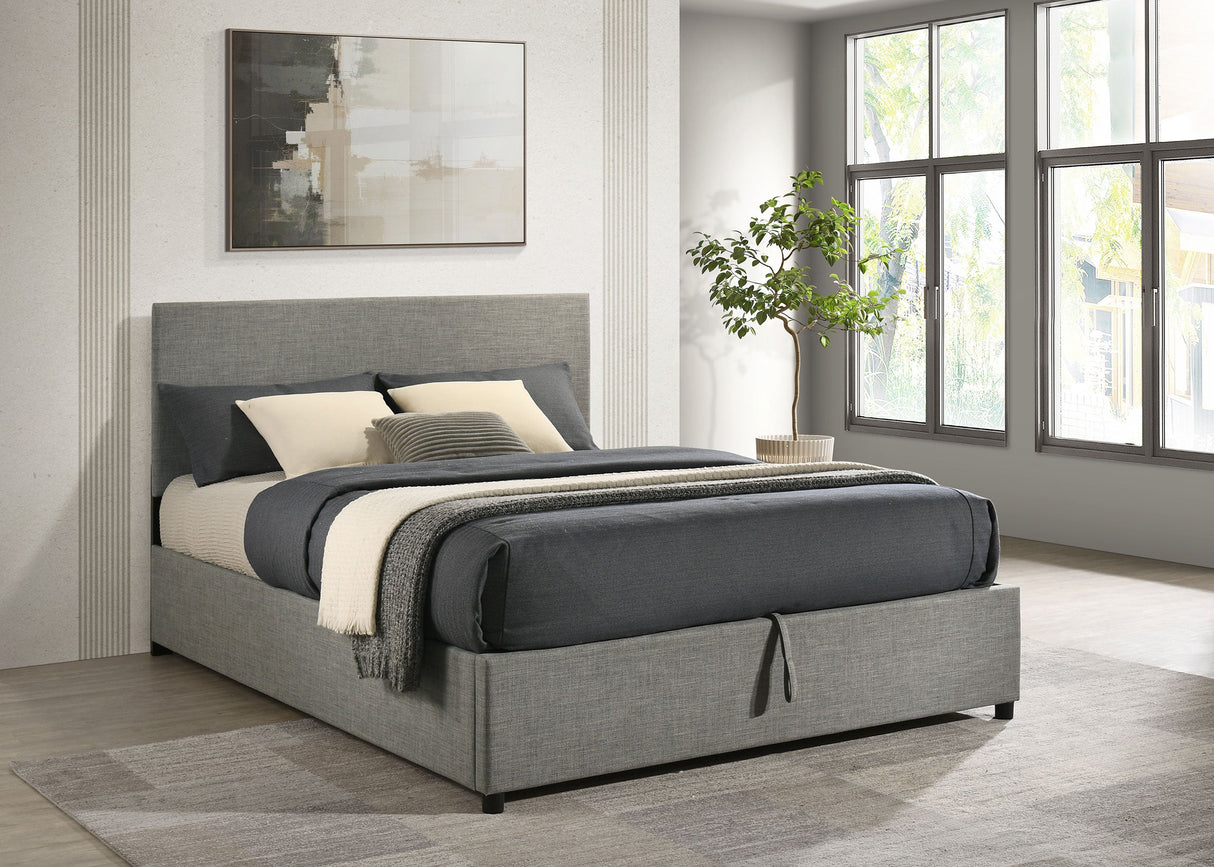Reeves Grey Upholstered Full Lift-top Storage Platform Bed by Coaster at Eve Furniture