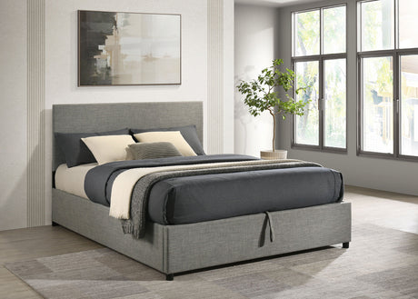 Reeves Grey Upholstered Queen Lift-top Storage Platform Bed by Coaster at Eve Furniture
