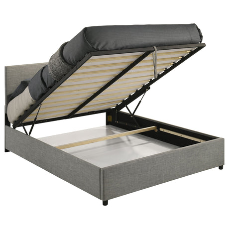 Reeves Grey Upholstered Queen Lift-top Storage Platform Bed by Coaster at Eve Furniture