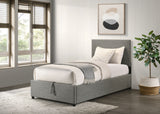 Reeves Grey Upholstered Twin Lift-top Storage Platform Bed by Coaster at Eve Furniture