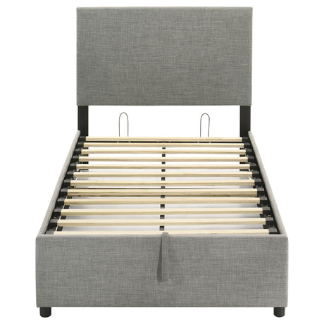 Reeves Grey Upholstered Twin Lift-top Storage Platform Bed by Coaster at Eve Furniture