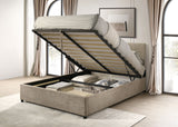 Reeves Tan Upholstered Eastern King Lift-top Storage Platform Bed by Coaster at Eve Furniture