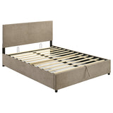 Reeves Tan Upholstered Queen Lift-top Storage Platform Bed by Coaster at Eve Furniture