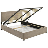 Reeves Tan Upholstered Queen Lift-top Storage Platform Bed by Coaster at Eve Furniture