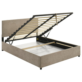Reeves Tan Upholstered Queen Lift-top Storage Platform Bed by Coaster at Eve Furniture