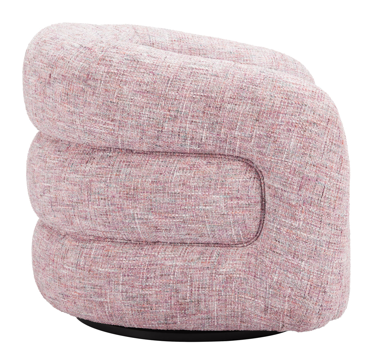 Refine Pink Tweed Swivel Chair by Zuomod at Eve Furniture