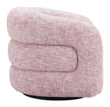 Refine Pink Tweed Swivel Chair by Zuomod at Eve Furniture