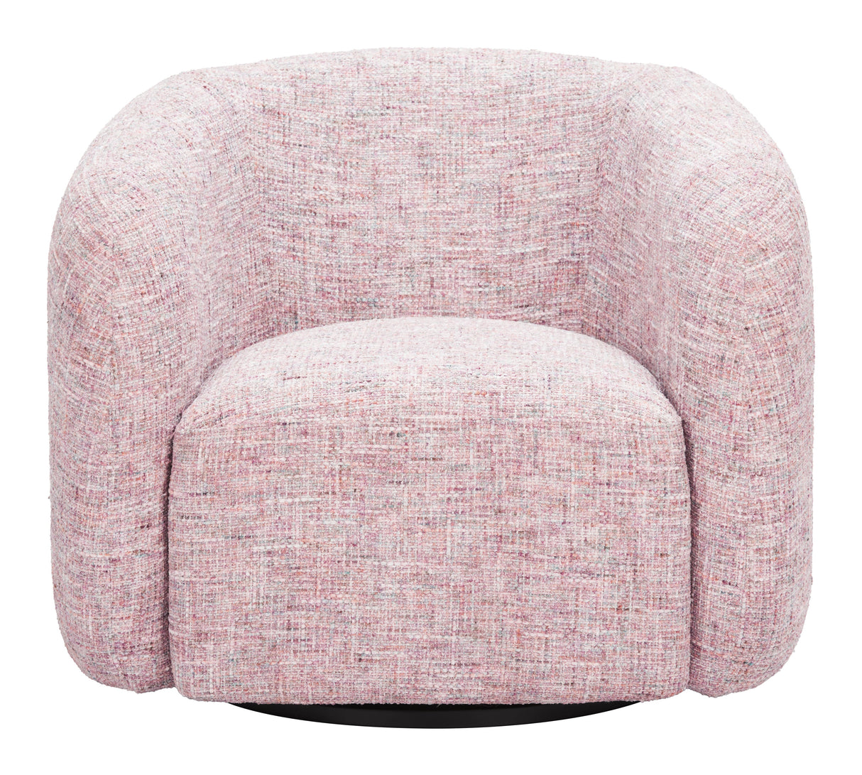 Refine Pink Tweed Swivel Chair by Zuomod at Eve Furniture