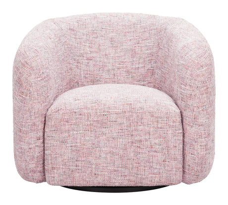 Refine Pink Tweed Swivel Chair by Zuomod at Eve Furniture