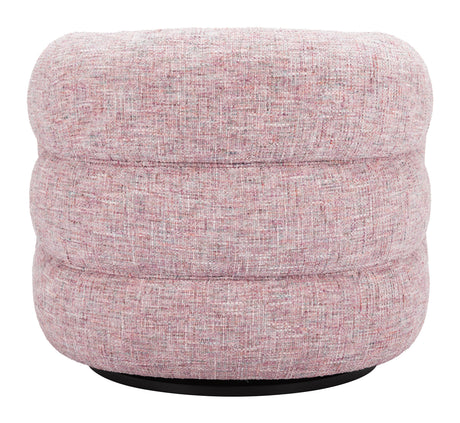 Refine Pink Tweed Swivel Chair by Zuomod at Eve Furniture