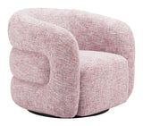 Refine Pink Tweed Swivel Chair by Zuomod at Eve Furniture
