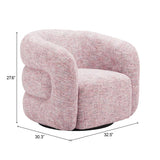 Refine Pink Tweed Swivel Chair by Zuomod at Eve Furniture