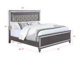 Refino Gray LED Upholstered Panel Bedroom Set by Crown Mark at Eve Furniture