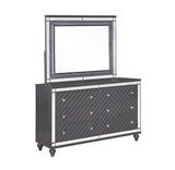 Refino Gray LED Upholstered Panel Bedroom Set by Crown Mark at Eve Furniture