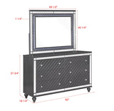 Refino Gray LED Upholstered Panel Bedroom Set by Crown Mark at Eve Furniture