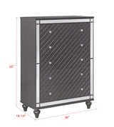 Refino Gray LED Upholstered Panel Bedroom Set by Crown Mark at Eve Furniture