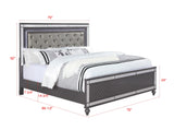 Refino Gray LED Upholstered Panel Bedroom Set by Crown Mark at Eve Furniture