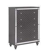 Refino Gray LED Upholstered Panel Bedroom Set by Crown Mark at Eve Furniture