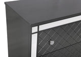 Refino Gray LED Upholstered Panel Bedroom Set by Crown Mark at Eve Furniture