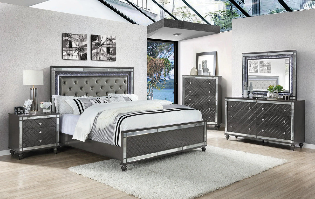 Refino Gray Nightstand by Crown Mark at Eve Furniture
