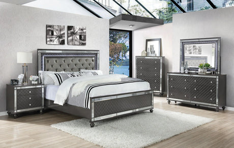 Refino Gray Nightstand by Crown Mark at Eve Furniture