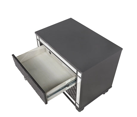 Refino Gray Nightstand by Crown Mark at Eve Furniture