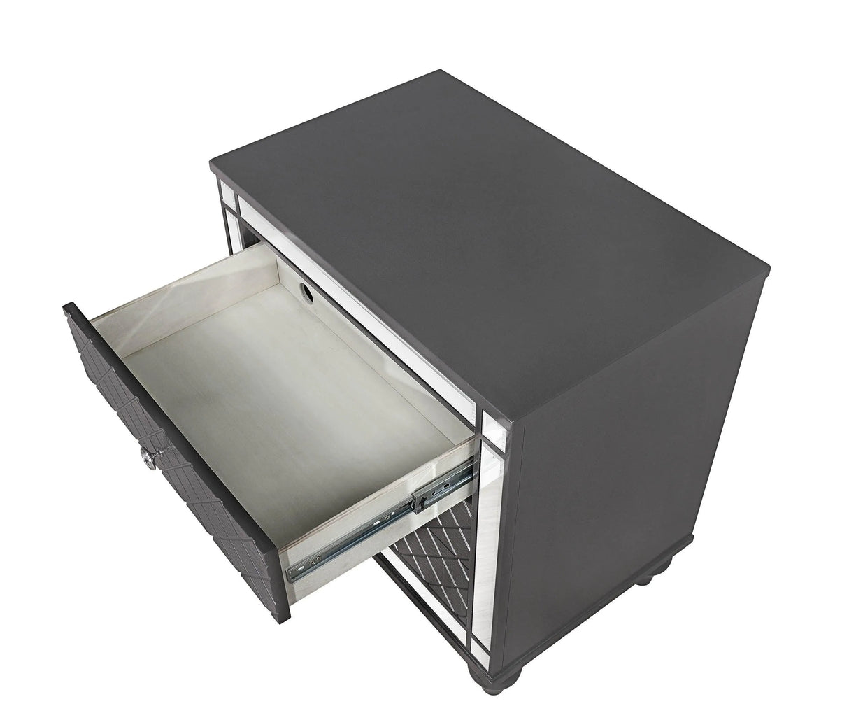 Refino Gray Nightstand by Crown Mark at Eve Furniture