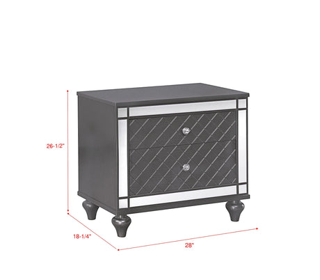 Refino Gray Nightstand by Crown Mark at Eve Furniture