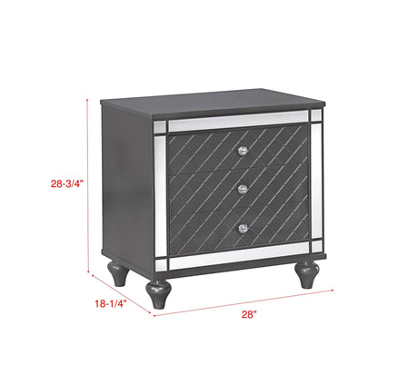 Refino Gray Nightstand by Crown Mark at Eve Furniture