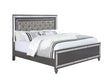 Refino Gray Queen LED Upholstered Panel Bed by Crown Mark at Eve Furniture