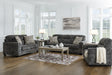 Lonoke Gunmetal Sofa, Loveseat and Oversized Chair by Ashley at Eve Furniture