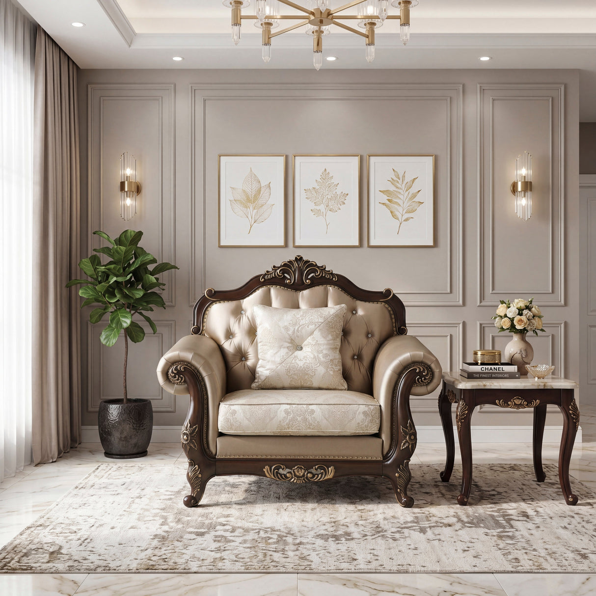 Regal Cherry Brown Chair by Homelegance at Eve Furniture