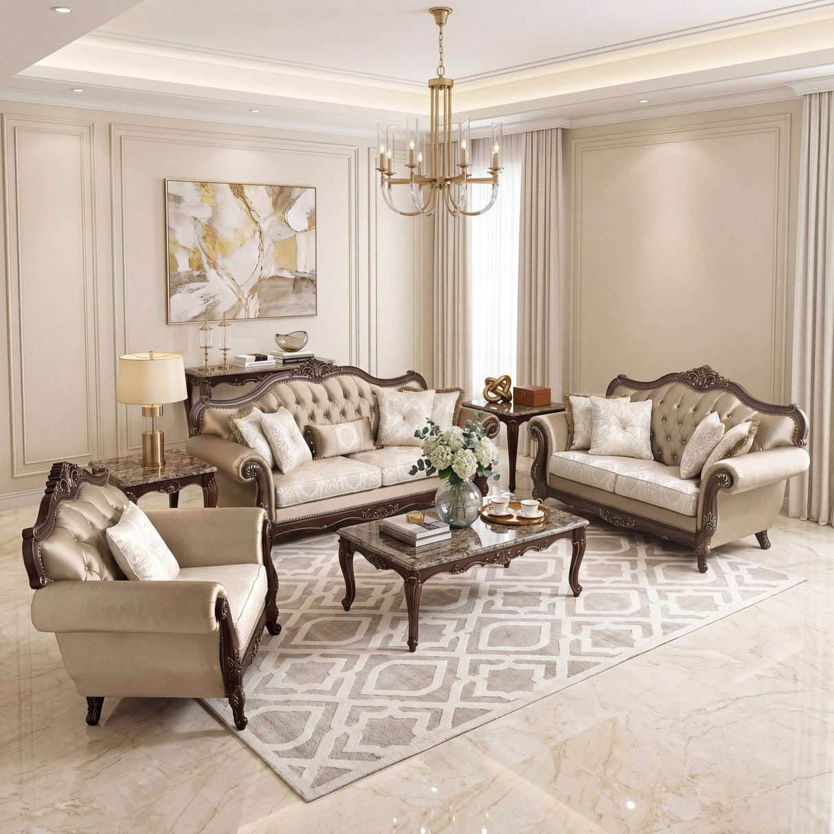 Regal Cherry Brown Living Room Set by Homelegance at Eve Furniture