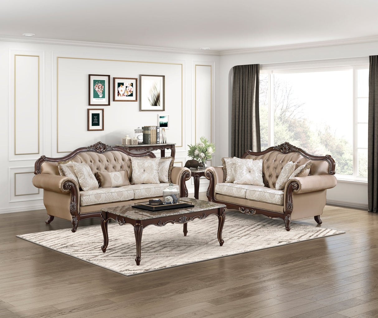 Regal Cherry Brown Living Room Set by Homelegance at Eve Furniture