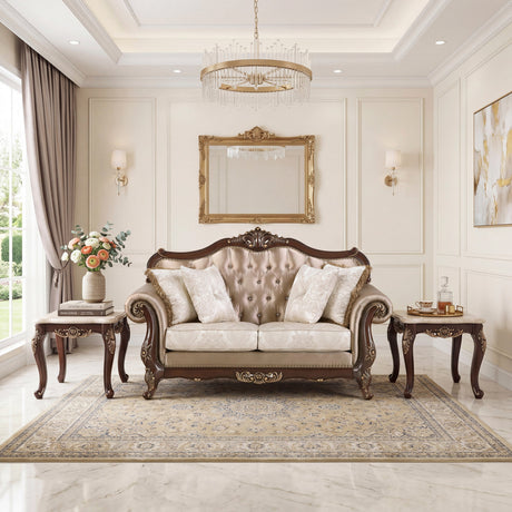Regal Cherry Brown Loveseat by Homelegance at Eve Furniture