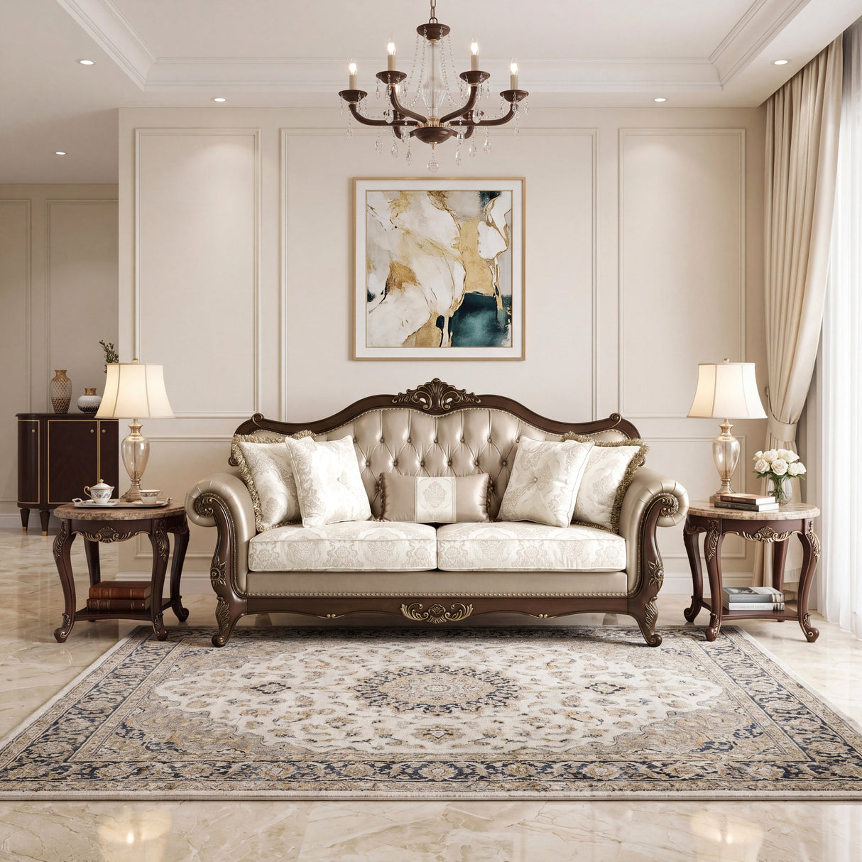 Regal Cherry Brown Sofa by Homelegance at Eve Furniture