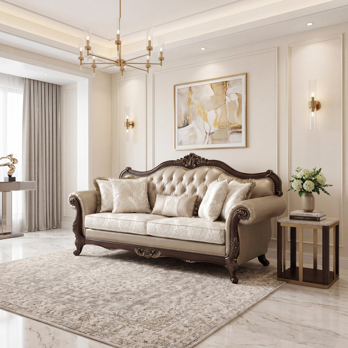 Regal Cherry Brown Sofa by Homelegance at Eve Furniture