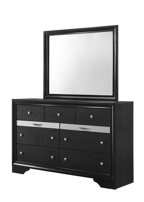 Regata Black and Silver Dresser by Crown Mark at Eve Furniture