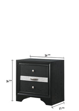 Regata Black and Silver Nightstand by Crown Mark at Eve Furniture