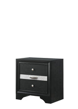 Regata Black and Silver Nightstand by Crown Mark at Eve Furniture