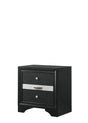 Regata Black and Silver Nightstand by Crown Mark at Eve Furniture